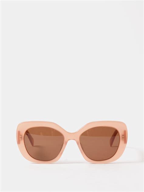 Oversized sunglasses Celine Pink in Plastic 